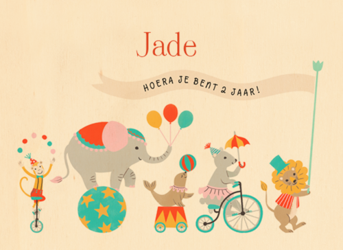 Houten Kaart Verjaardagskaarten | Hoera Je Bent Twee Jaar