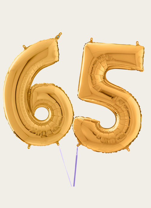 Hallmark Cijferballon 65 Jaar Goud XL |  Cadeau Ballonnen |