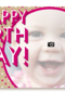 fotokaart stippen roze happy birthday girl