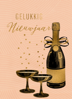 nieuwjaar kaart champagne bubbels
