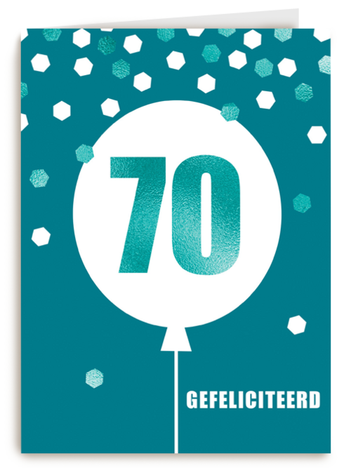 Verjaardagskaart leeftijden man 70 ballon