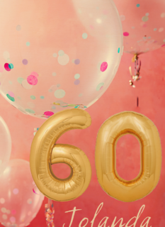 verjaardag kaart 60 leeftijden vrouw ballon