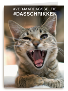 verjaardagsselfie dasschrikken
