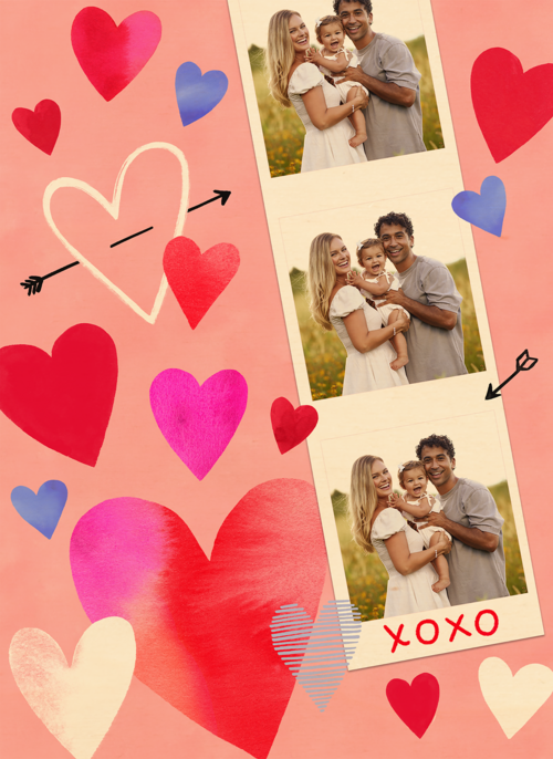 Houten Kaart Valentijn | Houten Kaart Hallmark | Valentijn | Valentijn Xoxo Fotokaart