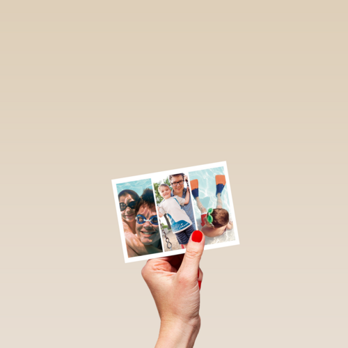 dubbele fotokaart liggend drie staande foto