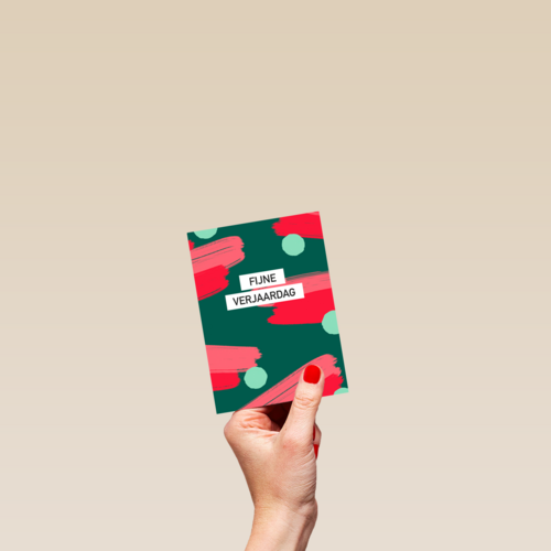 verjaardag kaart stijlvol fijne verjaardag groen rood