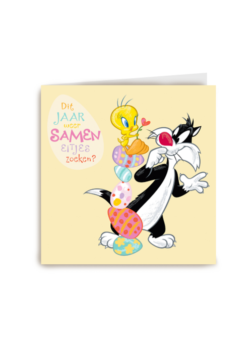 Looney Tunes Paaskaart samen eitjes zoeken