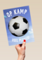 Op kamp kaart met voetbal veel plezier