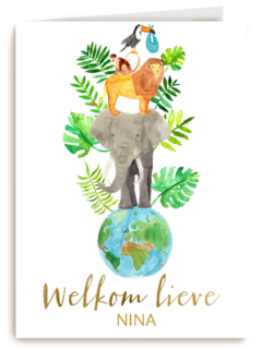 geboorte wereld met dieren