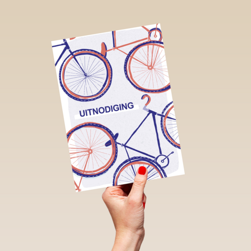 uitnodiging met fietsen