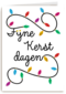 kerstkaart klassiek snoer met lampjes fijne kerstdagen