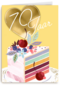 verjaardagskaart voor 70 jaar met cake