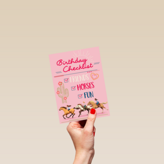 verjaardag kaart spirit birthday checklist