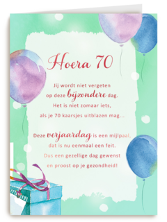 Verjaardagskaart 70 jaar More than words