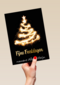kerstkaart met lichtgevende kerstboom