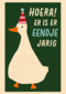 Verjaardagskaart Er Is Er Eendje Jarig