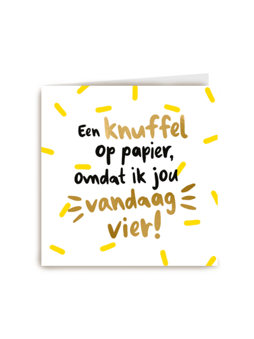 verjaardag kaart een knuffel op papier