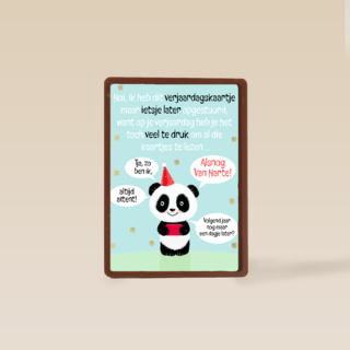Verjaardagskaart te laat met panda