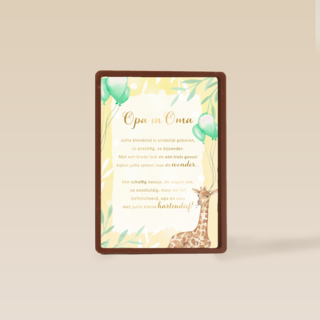 Geboortekaart kleinkind Opa en oma gefeliciteerdMore than words