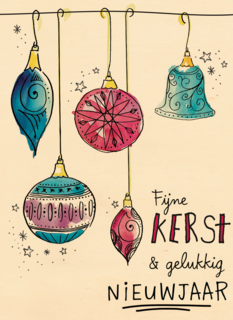 kerstkaart Fijne kerst en gelukkig NIEUWJAAR