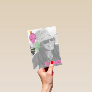 fotokaart hiep hiep hoera ballonnen