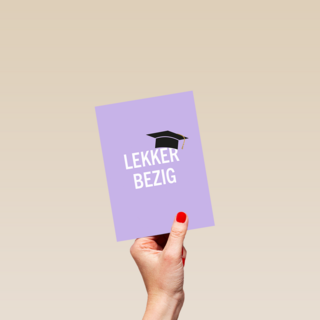 Geslaagd lekker bezig paars