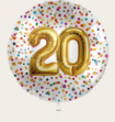 Ballon 20 jaar Confetti Goud 
