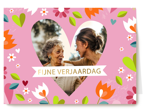 Verjaardagskaart Hallmark | Verjaardag Kaart Vrouw Foto Hart Bloemen