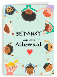 Bedankt kaart juf meester