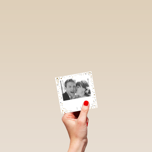 fotokaart vierkant zij en hij gaan trouwen