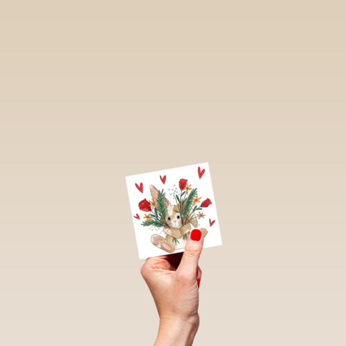 liefdekaart konijn bloemen matia studio