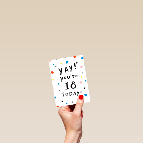 Verjaardagskaart leeftijd 18 yay your 18 today