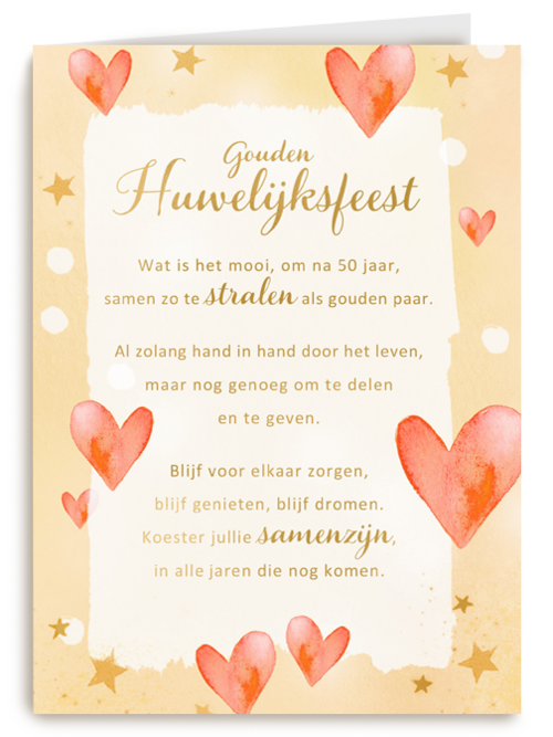 Huwelijksjubileum Gouden Huwelijksfeest 50 jaar More than words