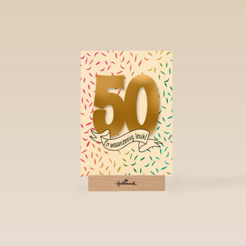 Verjaardagskaart 50 en waanzinnig leuk