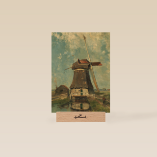 studio art kaart blanco met een nederlandse molen