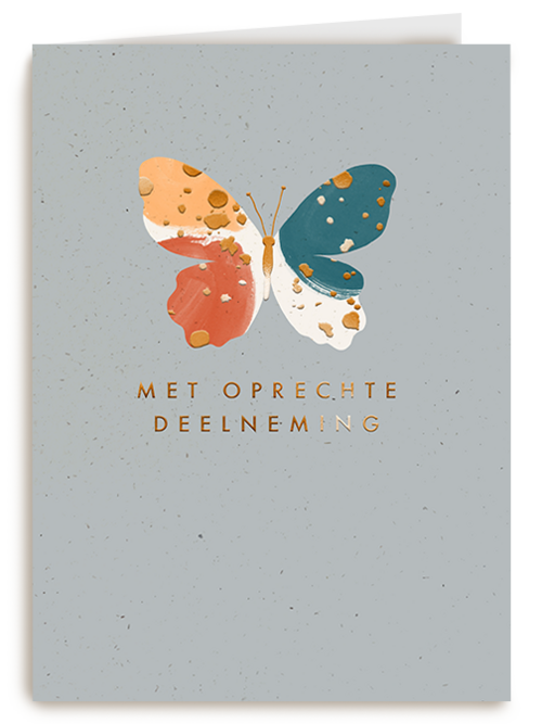 Kaart Hallmark | Condoleance Kaarten Herinnering | Condoleance Oprechte Deelneming Vlinder Grijs