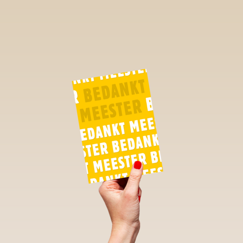 bedankt meester met deze gele kaart