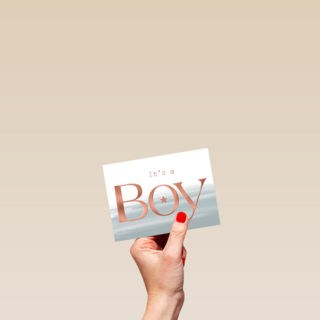 its a boy with metallic text