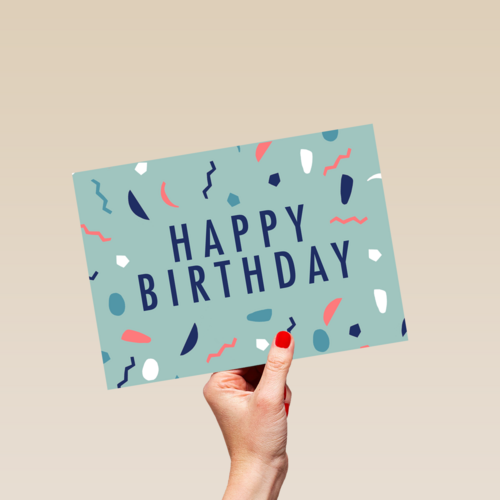 Happy Birthday met confetti