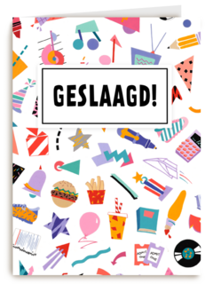 Geslaagd kaart icoontjes