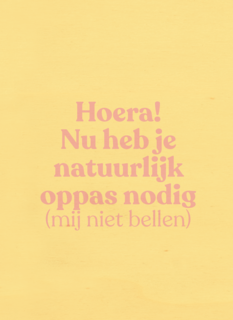 geboorte felicitatie andc nu heb je natuurlijk oppas nodig