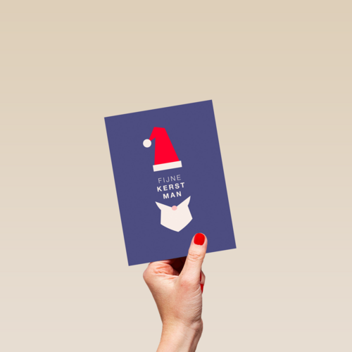 Fijne kerst man kaart