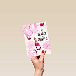 dit vraagt om roze bubbels