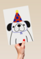 Dog with a party hat