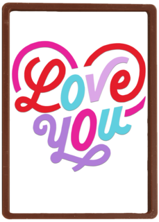 Valentijnskaart love you felle kleuren