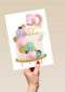 Verjaardagskaart 50 taart Happy Birthday