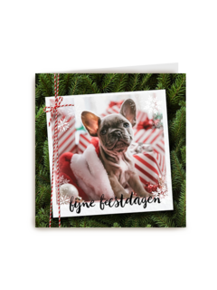 kerstkaart fotokaart hond fijne feestdagen
