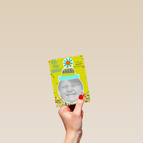 foto kaart verjaardag kids jongen met feestmuts