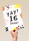 Verjaardagskaart Tiener jongen meisje 16 jaar yay