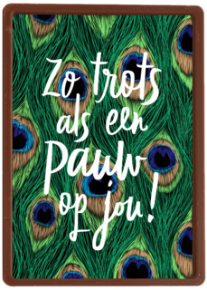 geslaagd kaart zo trot als een pauw